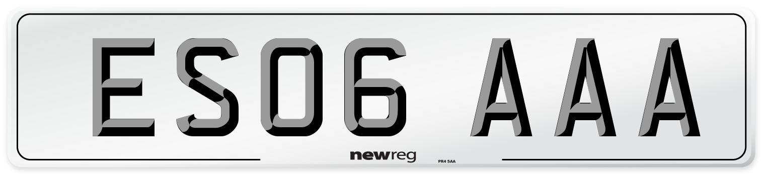 ES06 AAA Number Plate from New Reg